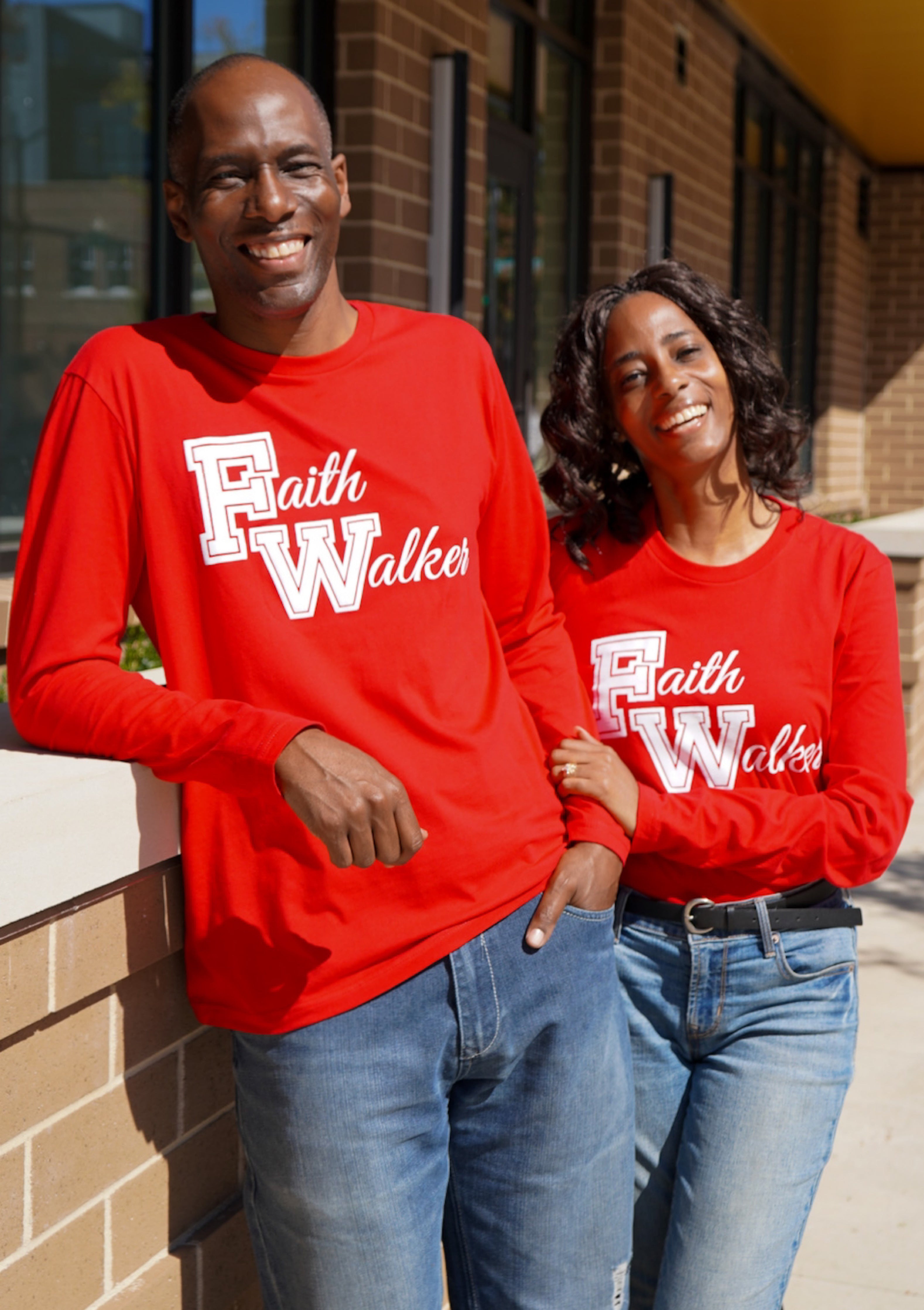 Faith Walker Long-Sleeve Shirt Red and White - Jewellery Unique Gifts & Accessories