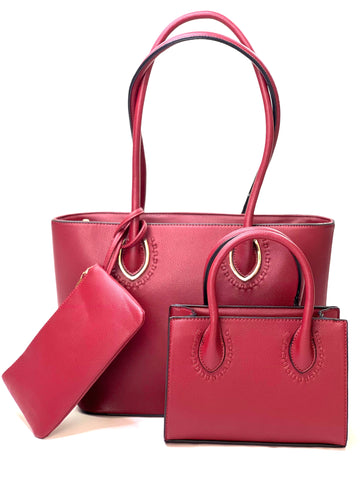 Burgundy 3-in-1 Handbags
