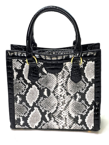 Black and White Mini Snakeskin Handbag