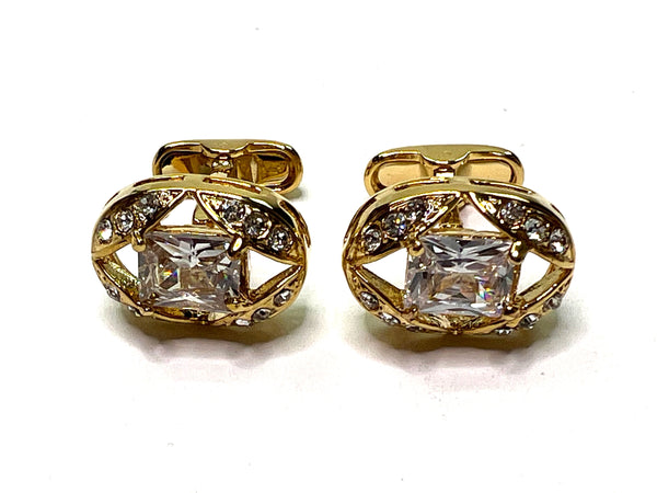 Gold Rhinestone Cufflinks - Jewellery Unique Gifts & Accessories