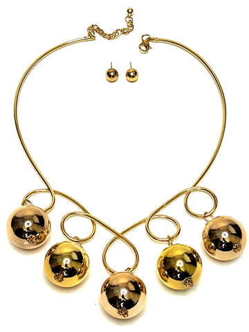 Gold Statement Necklace Set