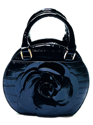 Black Mini Flower Handbag