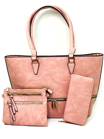 Pink 3-in-1 Tote Handbag