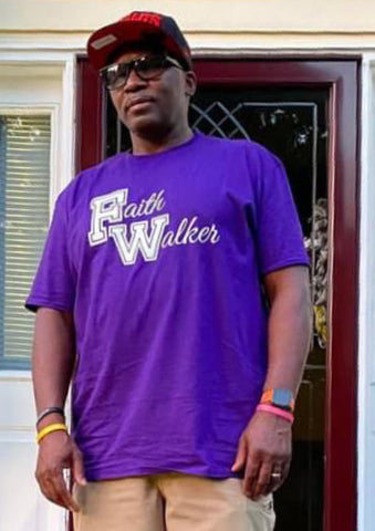 Faith Walker T-Shirt Purple and White