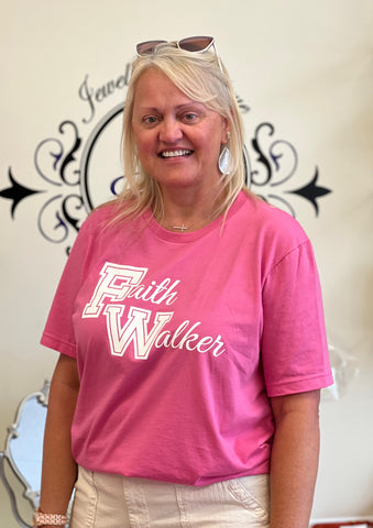 Faith Walker T-Shirt Pink and White