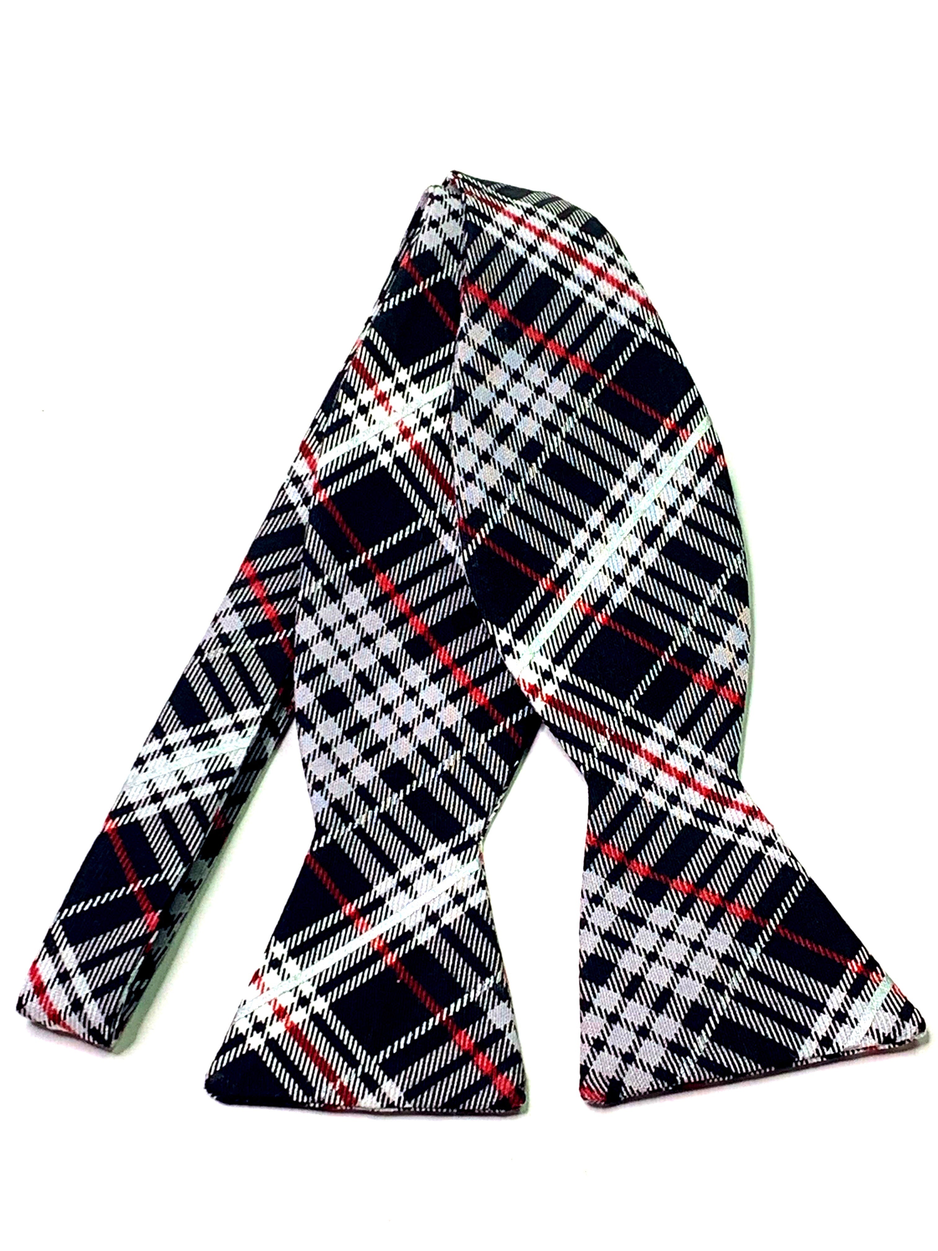 Self Tie Red Black & White Plaid Bow Tie - Jewellery Unique Gifts & Accessories