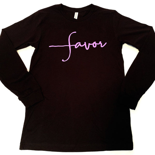 Favor Long-Sleeve Shirt Black and Purple - Jewellery Unique Gifts & Accessories