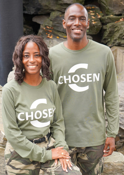 Chosen Long Sleeve T-Shirt Green and White - Jewellery Unique Gifts & Accessories