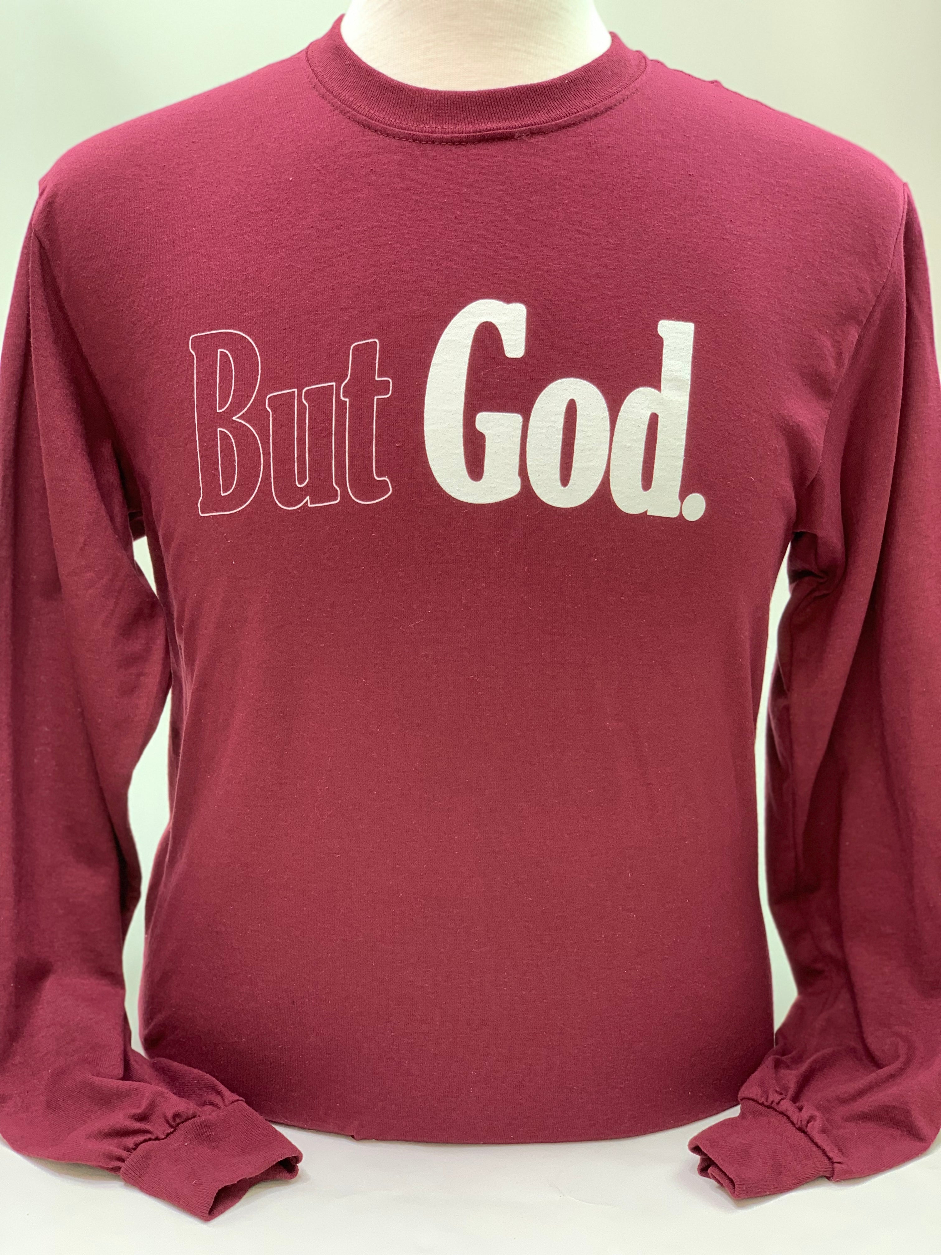 But God T-Shirt - Long Sleeve Whine & White - Jewellery Unique Gifts & Accessories
