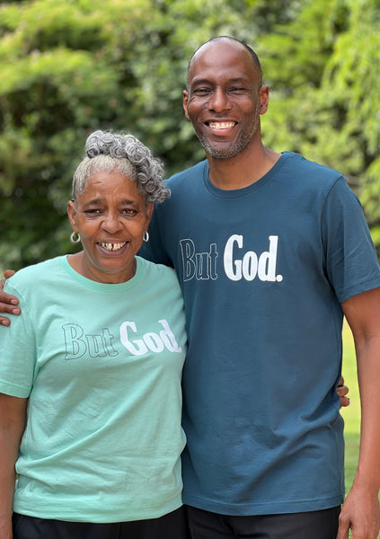 But God T-Shirt Dark Blue and White - Jewellery Unique Gifts & Accessories