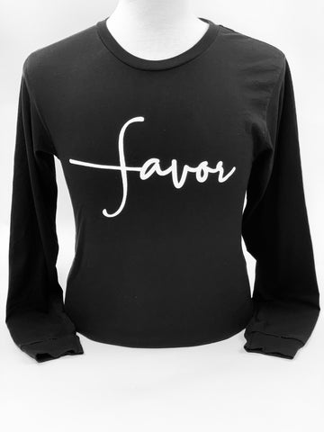 Favor Long-Sleeve Shirt Black and White