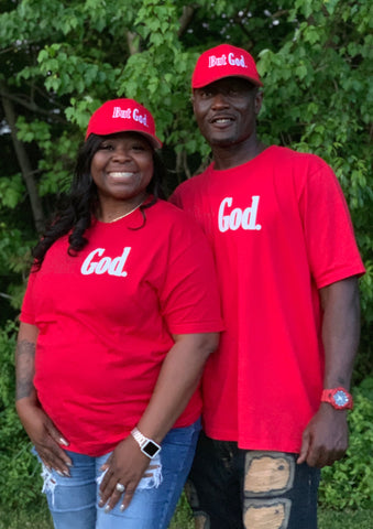 But God T-Shirt - Red and White