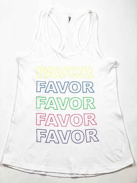Favor Tank Top - White and Multicolor - Jewellery Unique Gifts & Accessories