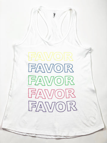 Favor Tank Top - White and Multicolor
