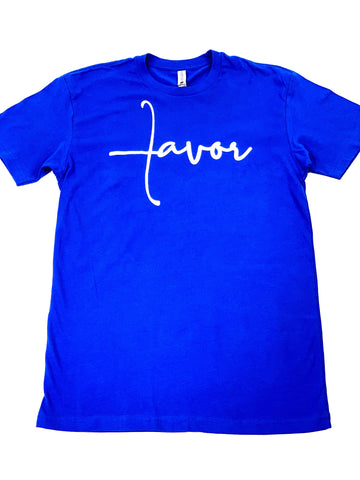 Favor T-Shirt Royal Blue and White